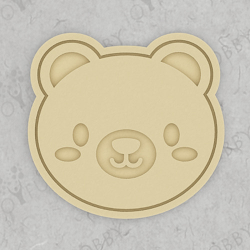 [3D쿠키커터] 귀여운 곰 얼굴 CRA003  /모양틀/쿠키틀/쿠키스탬프/스텐실/아이싱/맞춤주문제작
