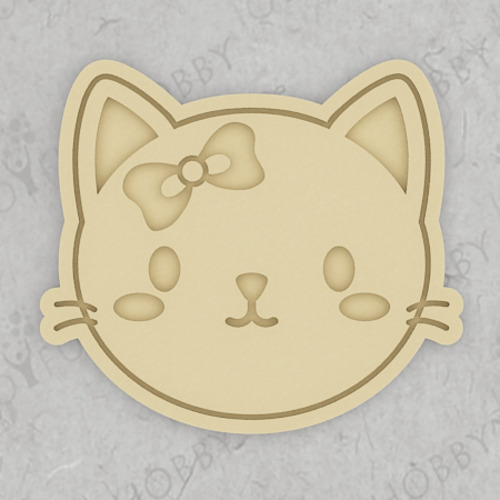 [3D쿠키커터] 귀여운 고양이 얼굴 CRA004  /모양틀/쿠키틀/쿠키스탬프/스텐실/아이싱/맞춤주문제작