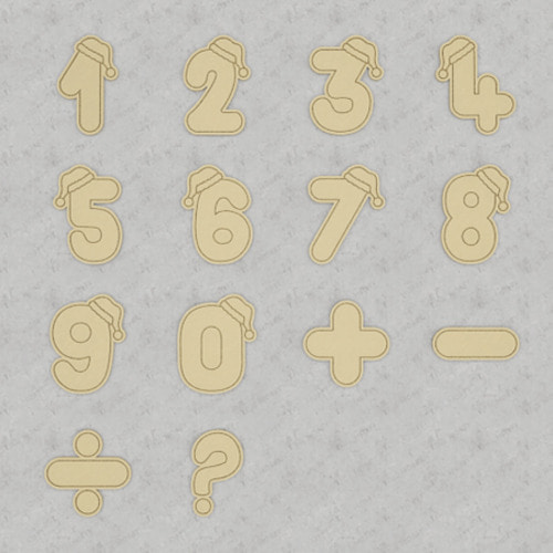 [3D쿠키커터] 산타모를 쓴 숫자 쿠키커터 14종 모듬세트