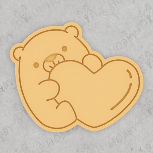 화이트데이 발렌타인데이 쿠키커터 - 하트를 안고 있는 젤리 곰 CRA074 / 동물 / 모양틀 / 쿠키틀 / 맞춤주문제작