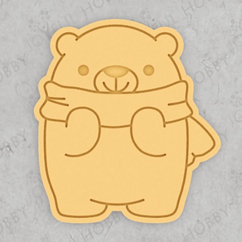 크리스마스 쿠키커터 - 목도리를 두른 젤리 곰 CRA094 / 겨울 / 동물 모양틀 / 쿠키틀 / 맞춤주문제작