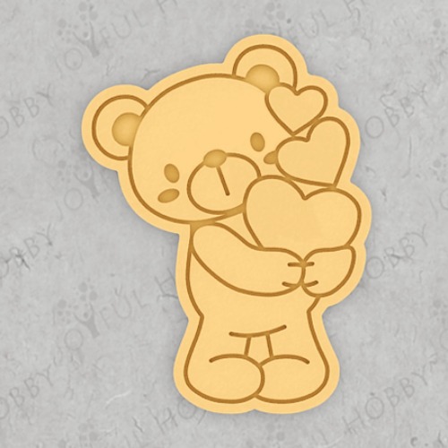하트를 든 귀여운 아기 곰 CRA102 / 화이트데이 발렌타인데이 / 동물 모양틀 / 쿠키틀 / 아이싱 / 맞춤제작 쿠키커터