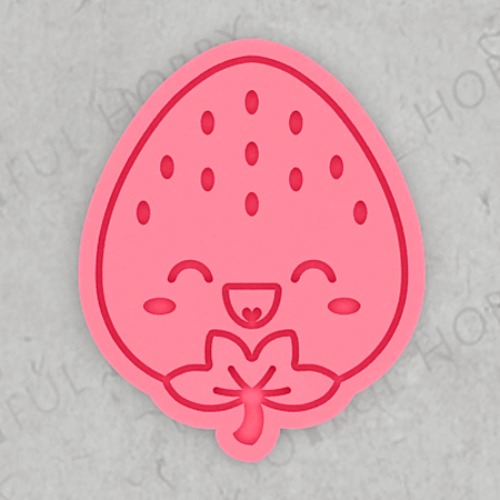 과일쿠키커터 - 딸기 표정  FVC004 / 캐릭터 모양틀 / 쿠키틀 / 아이싱 / 맞춤주문제작
