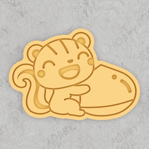 동물 쿠키커터 - 알밤을 안고 있는 아기 다람쥐 CRA155 / 모양틀 / 쿠키틀 / 아이싱 / 맞춤 제작 쿠키커터
