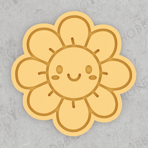 꽃송이 표정 쿠키커터 FPT023 / 봄 꽃 쿠키틀 모양틀 / 아이싱 / 주문제작 3D쿠키커터