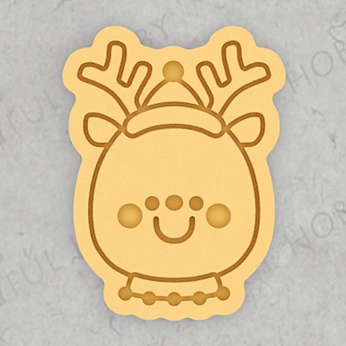 크리스마스 쿠키커터 - 루돌프 얼굴 XM114  / 사슴 겨울 / 쿠키틀 모양틀 /  아이싱 / 주문제작 쿠키커터