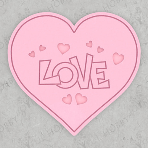 3D쿠키커터 - 하트 문구 Love 러브 하트 커터 E 틀 WVD009 / 발렌타인데이 화이트데이 / 사랑 / 쿠키틀 / 맞춤주문제작