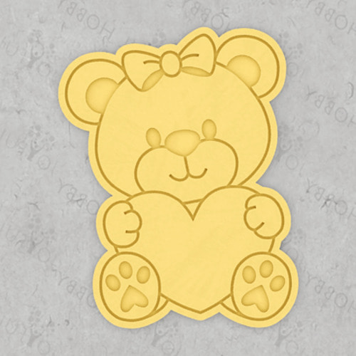[발렌타인데이 쿠키커터] 하트를 든 아기 곰 04 CRA011   /곰돌이/캐릭터/화이트데이/사랑/쿠키틀/모양틀/쿠키스탬프/스텐실/아이싱/맞춤주문제작