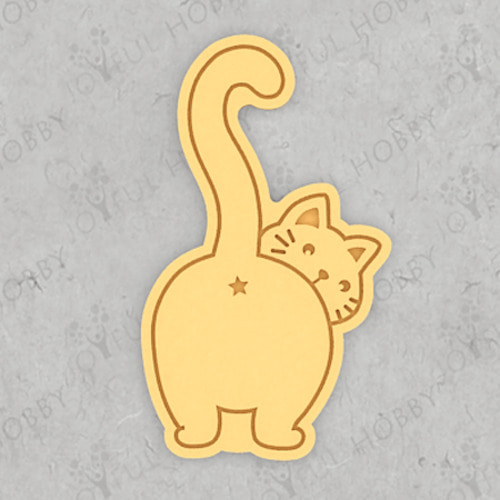 동물 쿠키커터 - 고양이 뒷모습 CRA035 / 쿠키틀 / 모양틀 / 스탬프 / 아이싱 / 3D 쿠키커터 제작