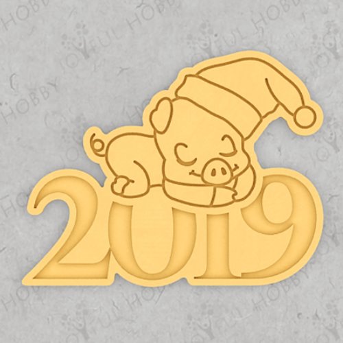 크리스마스 쿠키커터 - 2019 꿈꾸는 행복 돼지 XM091 / 쿠키틀 / 모양틀 /  주문제작쿠키커터