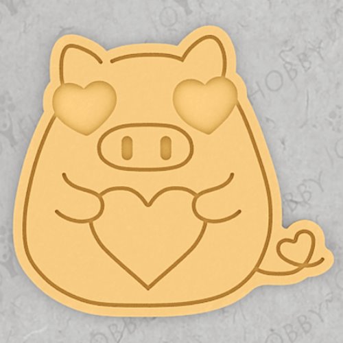 화이트데이 발렌타인데이 쿠키커터 - 하트 뿅뿅 꼬마 돼지 CRA059 / 동물 모양틀 / 쿠키틀 / 스텐실 / 맞춤주문제작