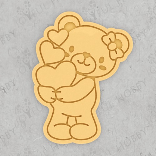 하트를 든 귀여운 아기 곰 CRA103 / 화이트데이 발렌타인데이 / 동물 모양틀 / 쿠키틀 / 아이싱 / 맞춤제작 쿠키커터