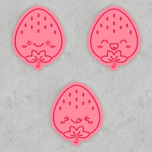 과일쿠키커터 - 딸기 표정 세트 FVC006 / 캐릭터 모양틀 / 쿠키틀 / 아이싱 / 맞춤주문제작