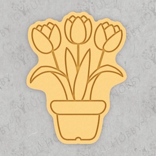 튤립 화분 모양 쿠키커터 FPT013 / 튜울립 / 봄 꽃 쿠키틀 / 아이싱 모양틀 / 주문제작 3D쿠키커터