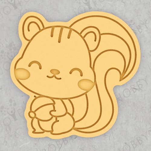 동물 쿠키커터 - 도토리를 안고 있는 아기 다람쥐 CRA154 / 모양틀 / 쿠키틀 / 아이싱 / 맞춤 제작 쿠키커터