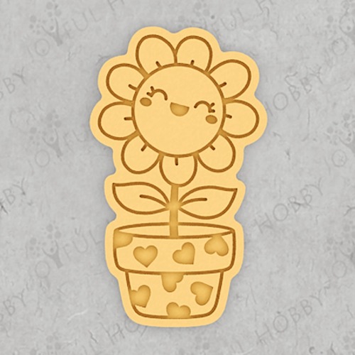 쿠키커터 - 꽃 화분 쿠키커터 FPT026 / 봄 꽃 쿠키틀 아이싱 모양틀 / 주문제작 3D쿠키커터