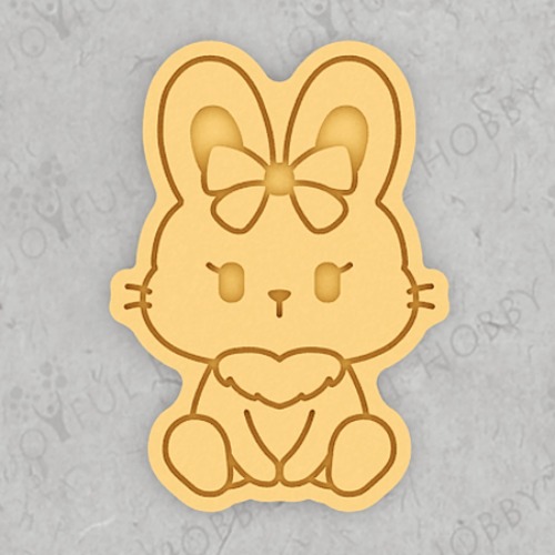 동물 쿠키커터 - 앉아있는 아기 토끼 CRA172 / 토끼띠해 쿠키틀 / 모양틀 / 아이싱 / 맞춤 제작 쿠키커터