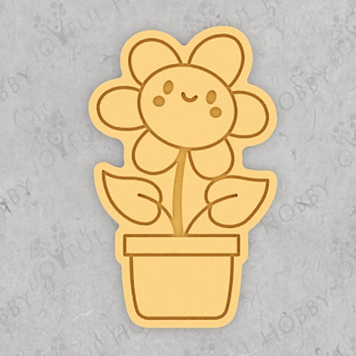 쿠키커터 - 꽃 화분 쿠키커터 FPT029 / 봄 꽃 쿠키틀 아이싱 모양틀 / 주문제작 3D쿠키커터