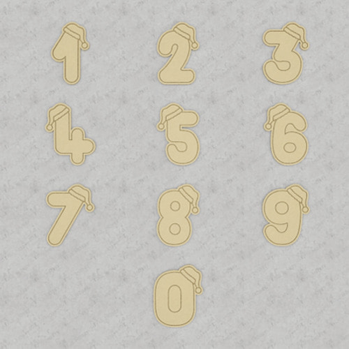 [3D쿠키커터] 산타모를 쓴 숫자 쿠키커터 10종 모듬세트