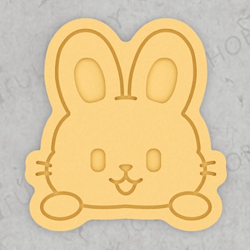 동물 쿠키커터 - 귀여운 토끼 얼굴 CRA169 / 토끼띠해 쿠키틀 / 모양틀 / 아이싱 / 맞춤 제작 쿠키커터
