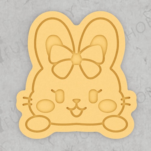 동물 쿠키커터 - 귀여운 토끼 얼굴 CRA170 / 토끼띠해 쿠키틀 / 모양틀 / 아이싱 / 맞춤 제작 쿠키커터